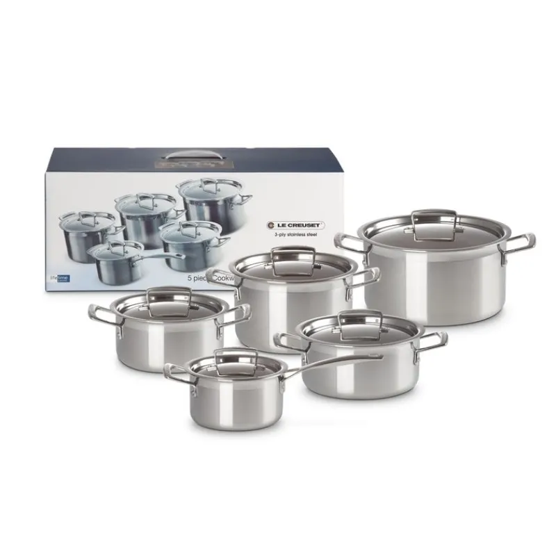 LE CREUSET Batterie De Cuisine*Batterie de Cuisine 5 Pièces Inox