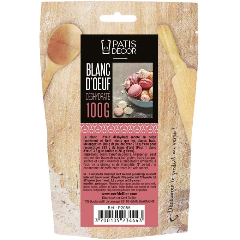 PATISDECOR Produits Pâtisserie*Blanc d'Oeuf en Poudre 100 g Patisdécor