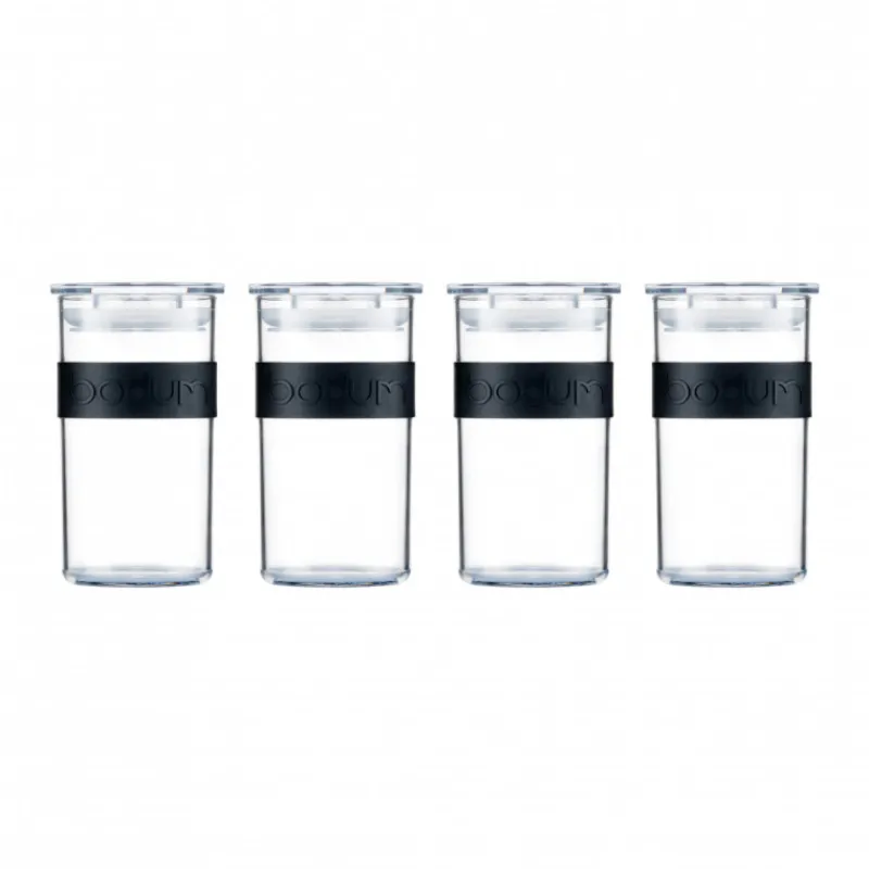 BODUM Conservation*Bocal Plastique 250 ml avec Couvercle (x4) PRESSO