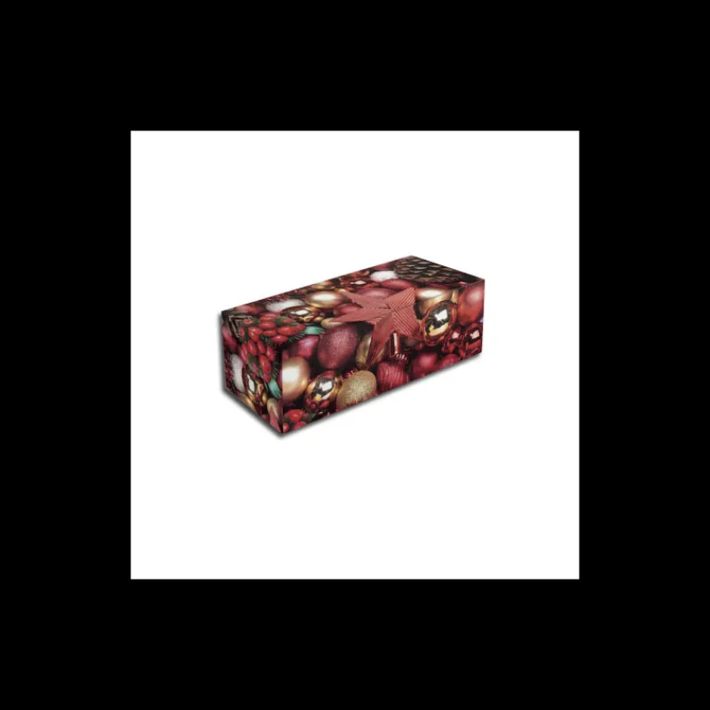 Cuisine Addict Emballage Alimentaire*Boîte à Bûche 35x11cm Étoile Rouge de Noël (x25)