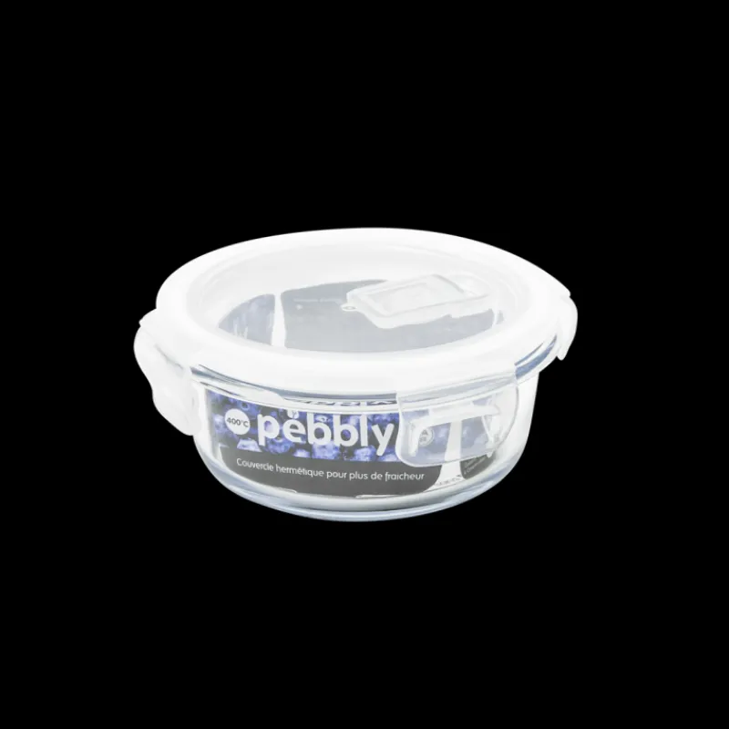 PEBBLY Plat De Cuisson | Conservation*Boîte de Conservation en Verre Rond 400 ml