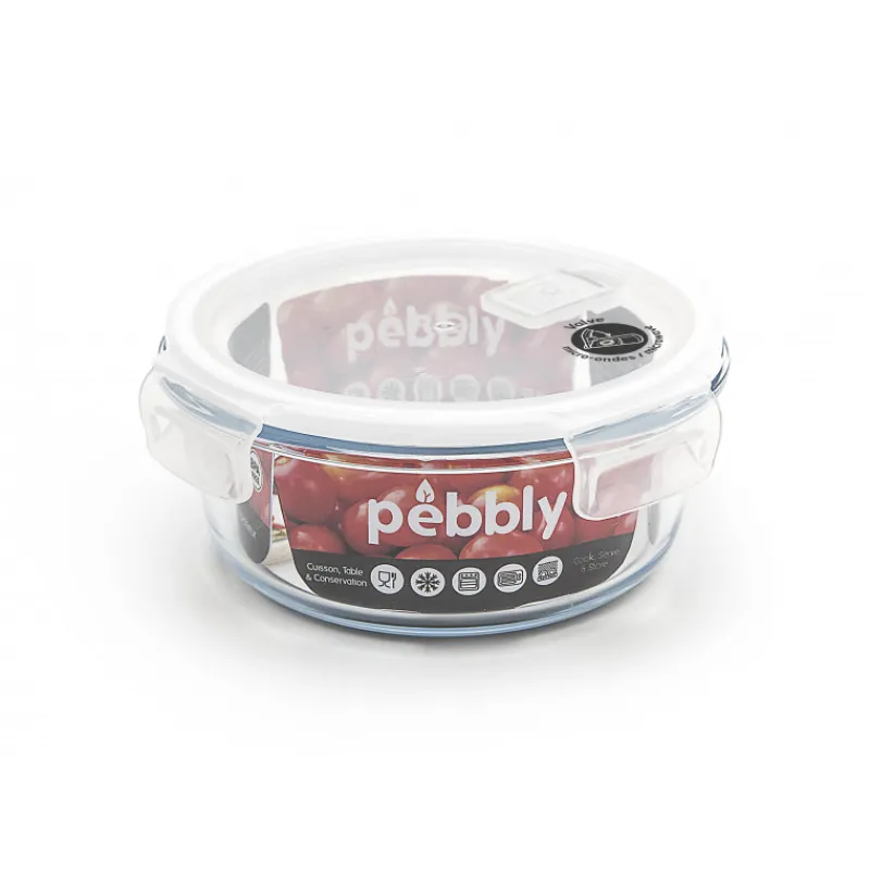 PEBBLY Plat De Cuisson | Conservation*Boîte de Conservation en Verre Rond 950 ml