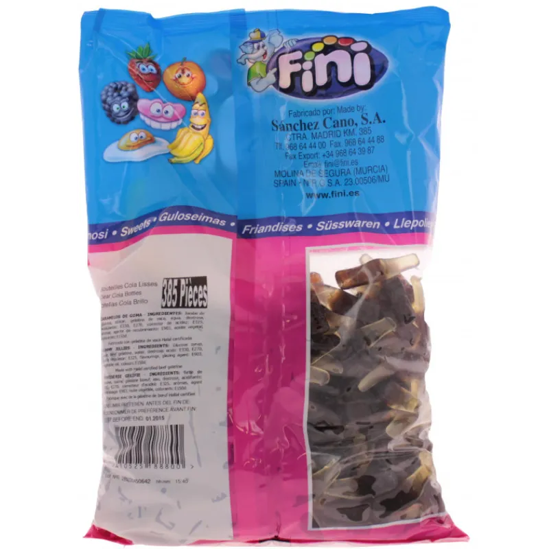 FINI Confiserie*Bouteilles Cola Lisses x 385 - Bonbons Halal