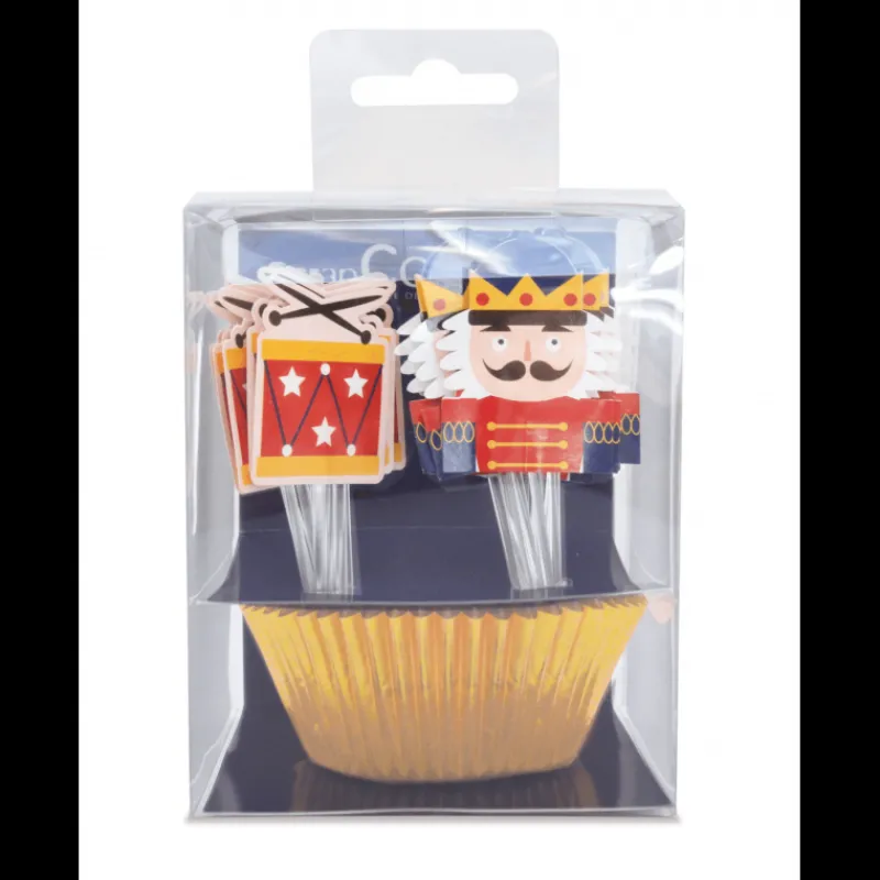 SCRAPCOOKING Moules En Papier*24 Caissettes Cupcakes + 24 Cake Toppers Casse Noisette