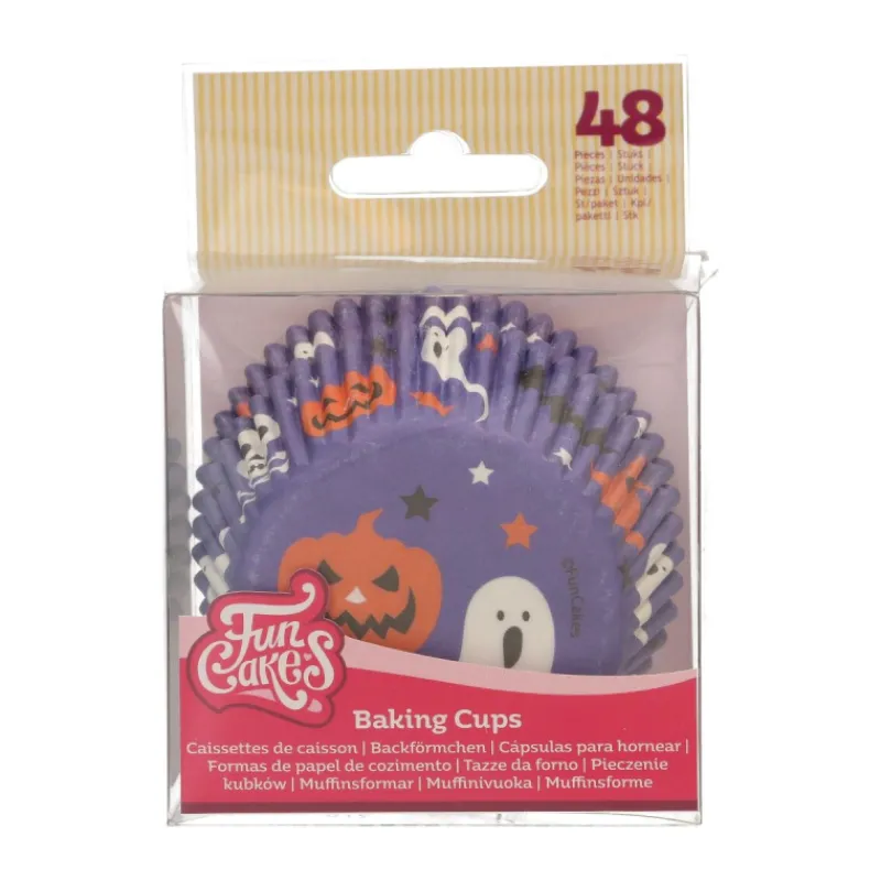 FUNCAKES Moules En Papier*Caissettes Cupcakes Violettes Halloween (x48)