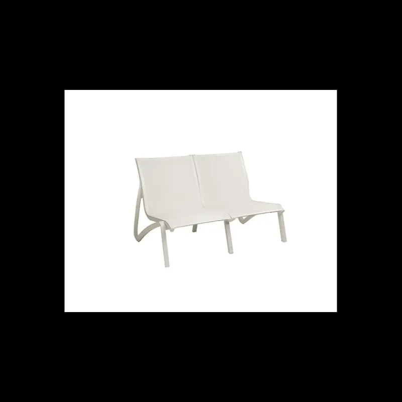 GROSFILLEX Mobilier Lounge | Salon De Jardin Professionnel*Canapé Conversationnel Blanc Glacier Toile Blanche Sunset