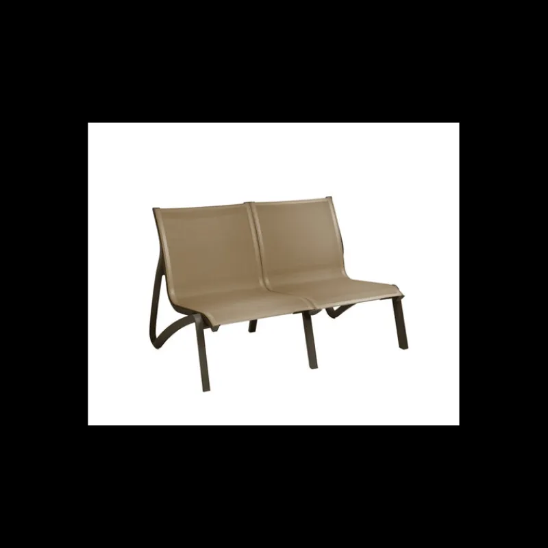 GROSFILLEX Mobilier Lounge | Salon De Jardin Professionnel*Canapé Conversationnel Bronze Toile Cognac Sunset