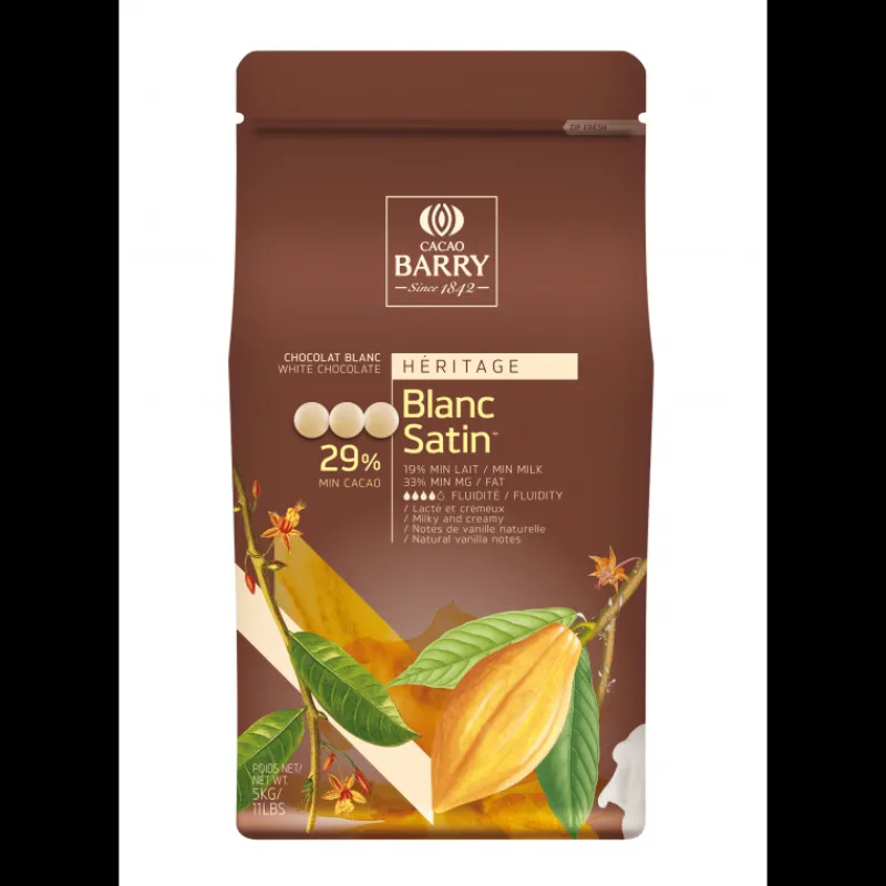 BARRY Chocolat De Couverture*Chocolat Blanc Satin 29,2% pistoles 5 kg