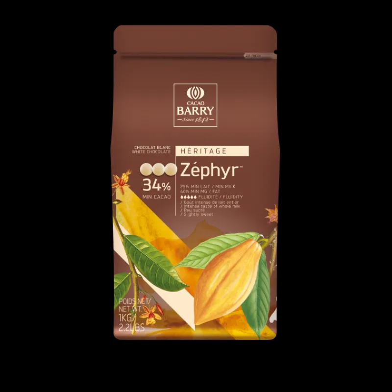 BARRY Chocolat De Couverture*Chocolat Blanc Zephyr 34 % pistoles 1 kg