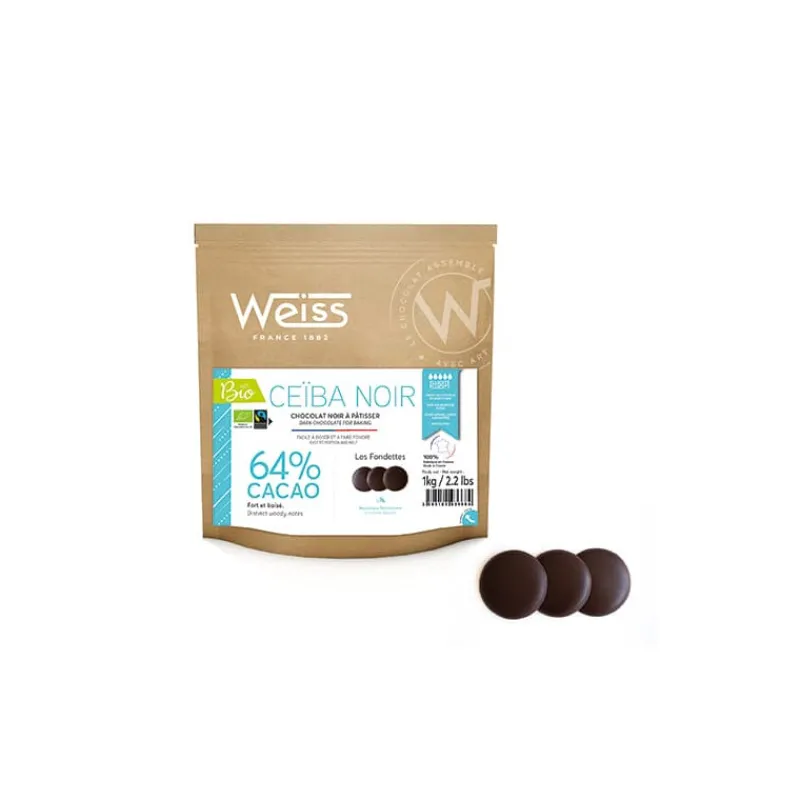 WEISS Produits Bio | Chocolat De Couverture*Chocolat Noir Bio 64% Ceïba 1 kg