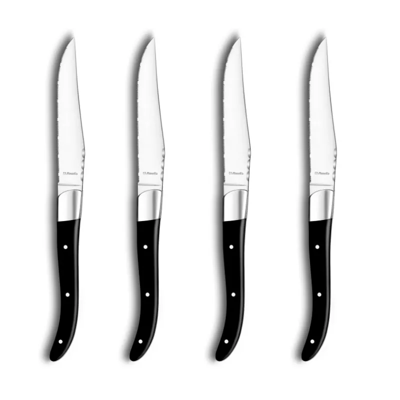 AMEFA Couverts*Coffret 4 Couteaux Steak Royal Steak Noir 22,5 cm