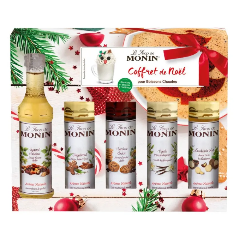 MONIN Jus, Sirops*Coffret Sirops Pour Boissons Chaudes Noël (x5)