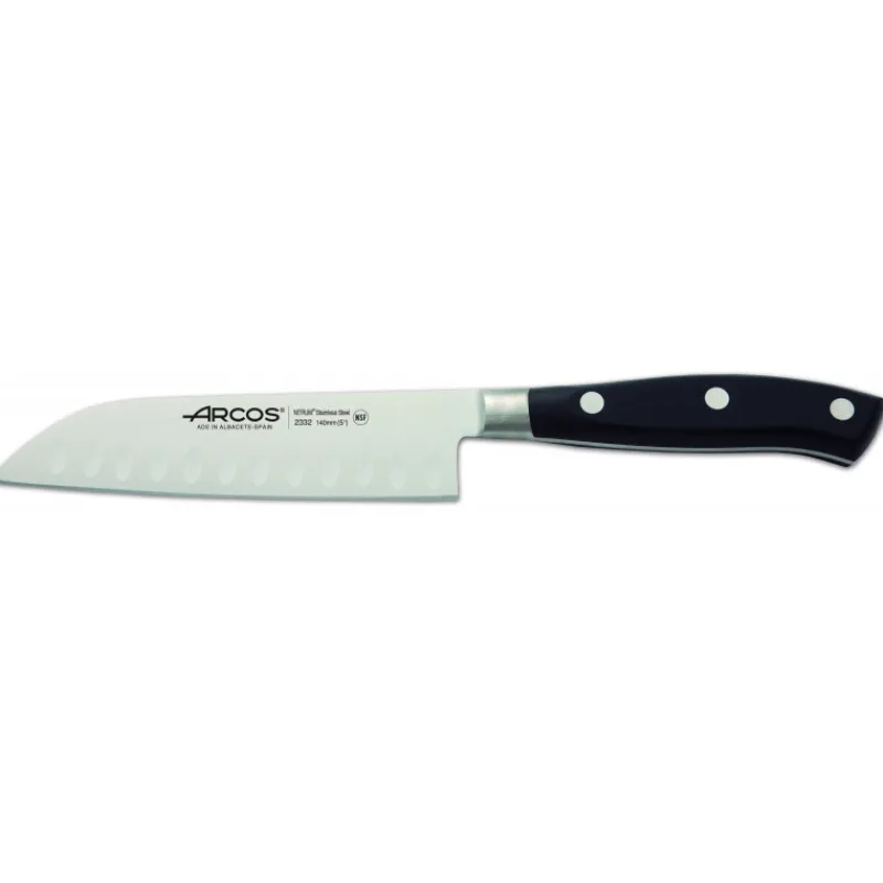 ARCOS Couteau Santoku*Couteau Santoku alvéolé 14 cm RIVIERA noir