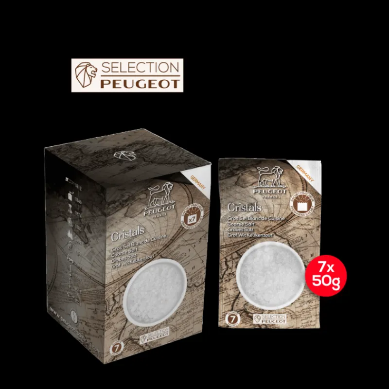 PEUGEOT Moulin | Sel*Cristaux de Sel Blanc d'Allemagne Sachets 50 g (x7)