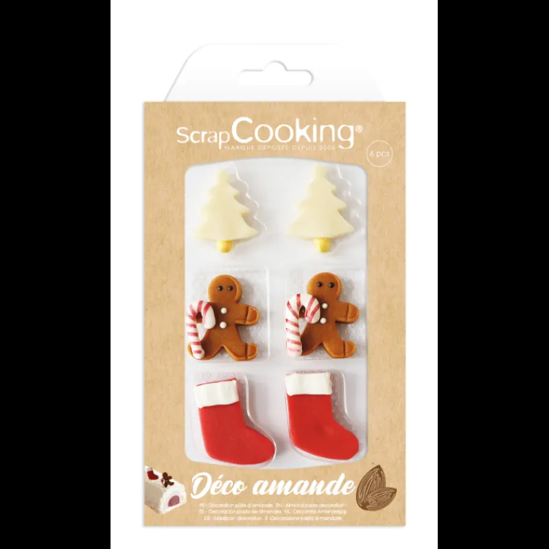 SCRAPCOOKING Décoration Comestible*Décors Pâte d'Amande Noël (x6)