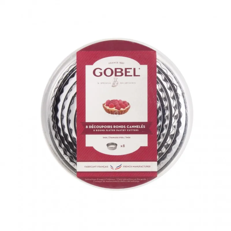 GOBEL Emporte Pièce - Découpoir Pâtisserie*Découpoirs Ronds cannelés inox (boite de 8)