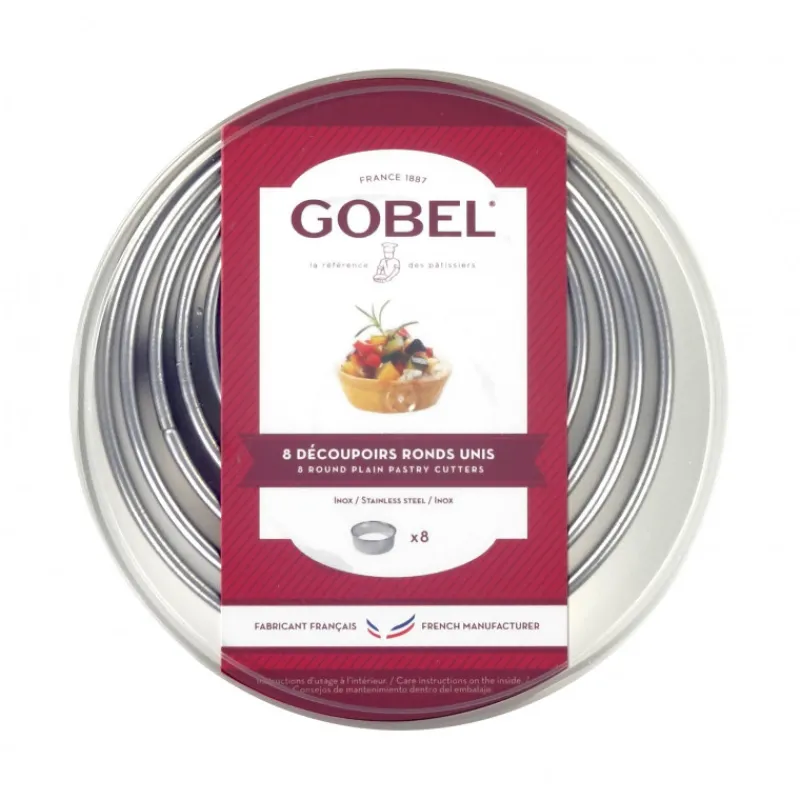 GOBEL Emporte Pièce - Découpoir Pâtisserie*Découpoirs Ronds unis inox (boite de 8)