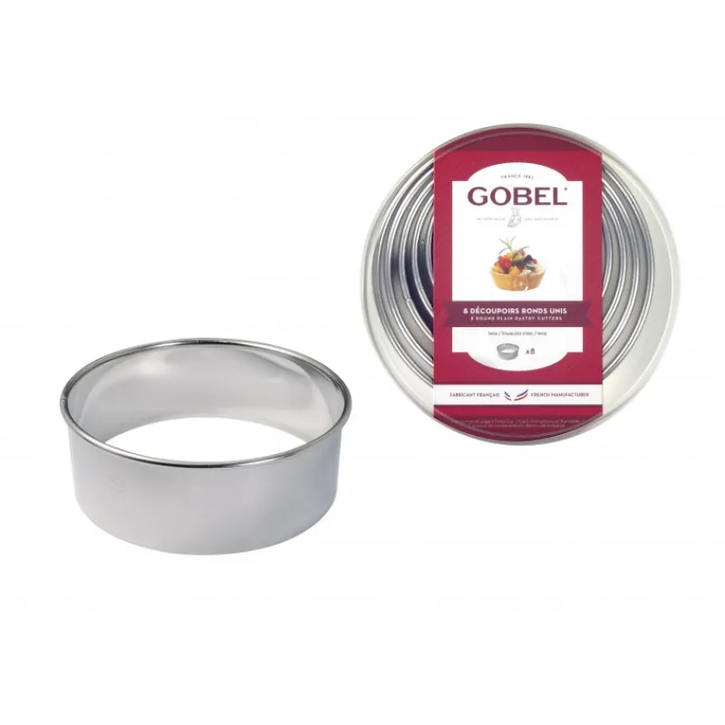 GOBEL Emporte Pièce - Découpoir Pâtisserie*Découpoirs Ronds unis inox (boite de 8)