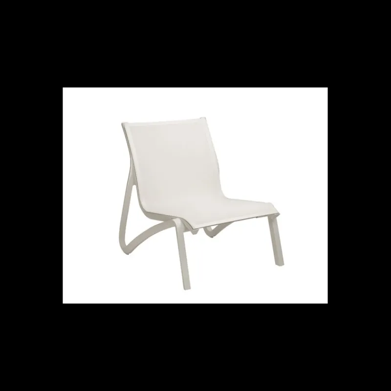 GROSFILLEX Mobilier Lounge | Salon De Jardin Professionnel*Fauteuil Conversationnel Blanc Glacier Toile Blanche Sunset