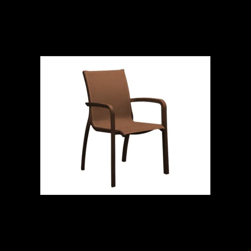 GROSFILLEX Mobilier Terrasse Restaurant*Fauteuil d'extérieur Bronze et Toile Cognac Sunset