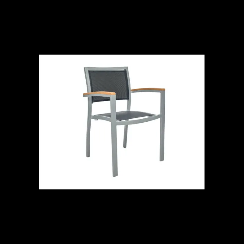 EZPELETA Mobilier Terrasse Restaurant*Fauteuil en Aluminium Laqué Monaco Anthracite