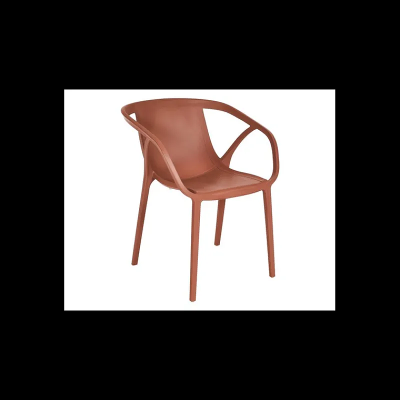 EZPELETA Mobilier Terrasse Restaurant*Fauteuil en Polypropylène effet Chevrons Hop Terracotta