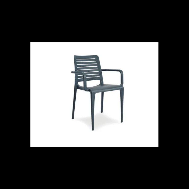 EZPELETA Mobilier Terrasse Restaurant*Fauteuil en Polypropylène Park Anthracite