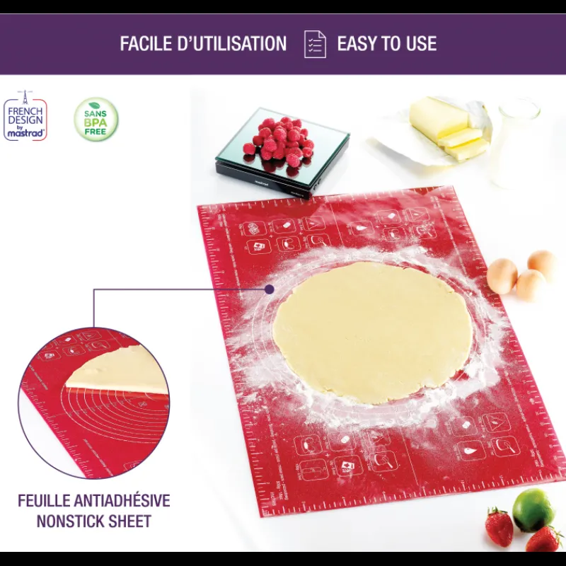 MASTRAD Tapis De Cuisson | Tapis Silicone Pâtisserie*Feuille à Pâtisserie 62 x 40 cm