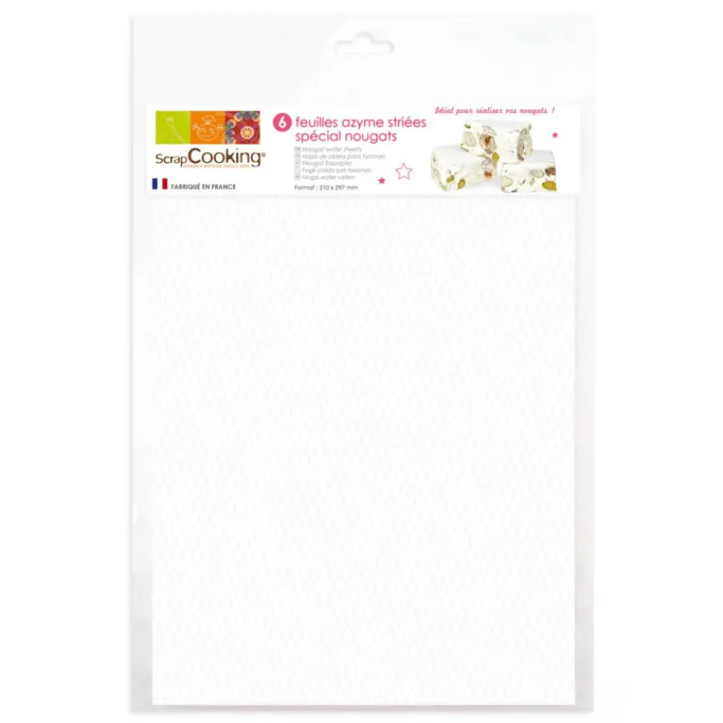 SCRAPCOOKING Produits Pâtisserie*6 Feuilles Azyme Striées 21 x 29,7 cm