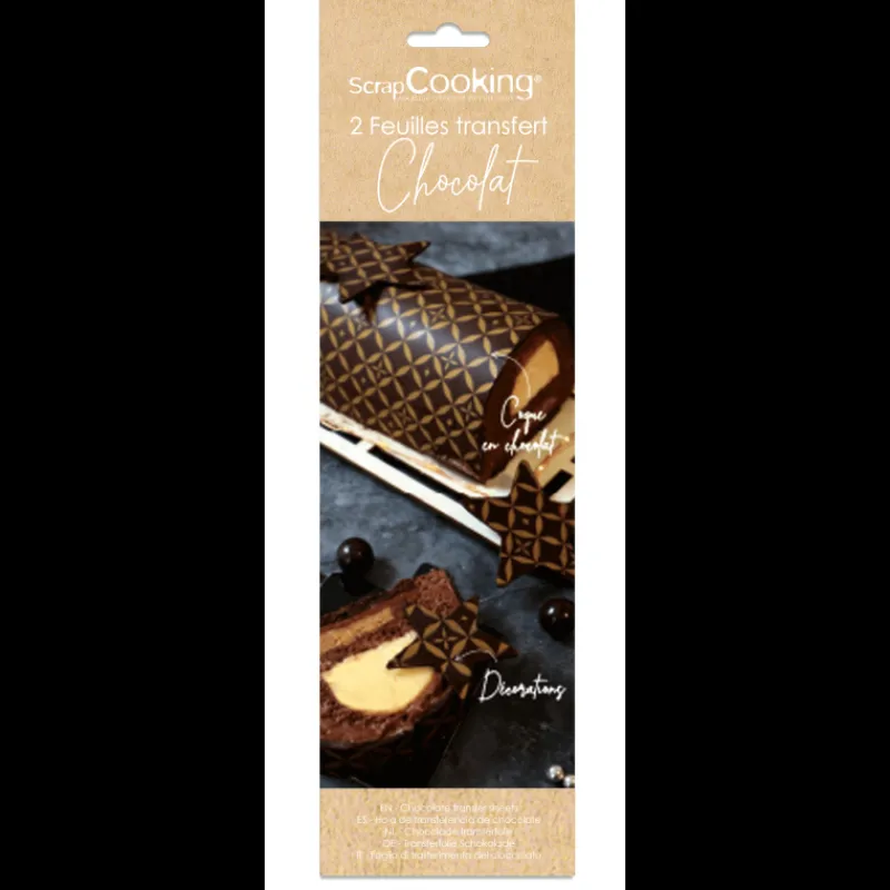 SCRAPCOOKING Décoration Comestible*Feuilles de Transfert Chocolat Couture (x2)