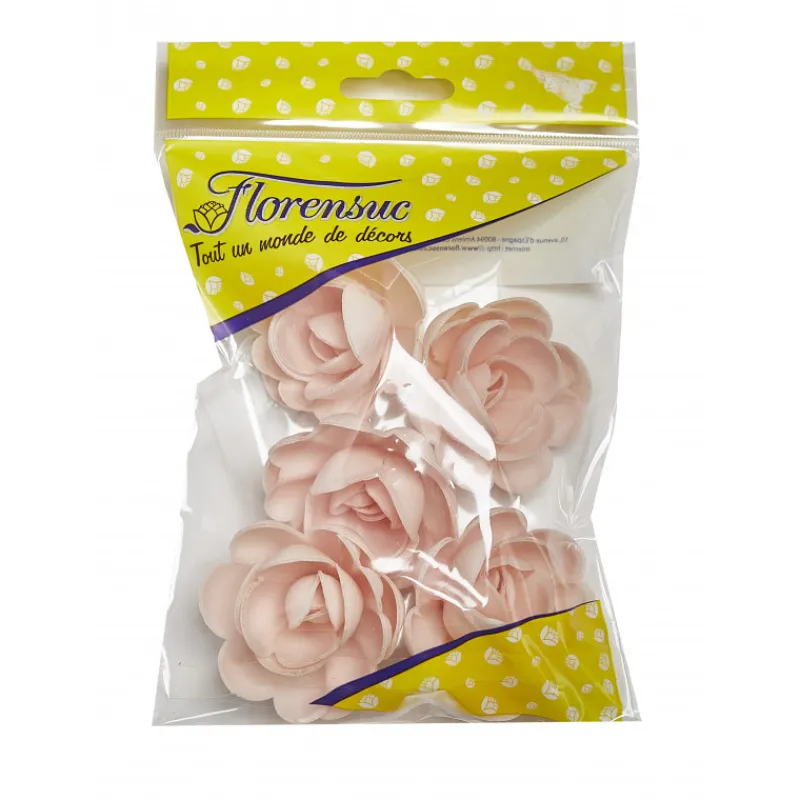 FLORENSUC Produits Bio | Décoration Comestible*Fleur Azyme Bio Rose Rose 5 cm x5