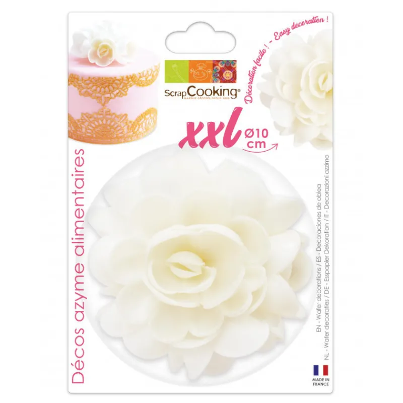 SCRAPCOOKING Décoration Comestible*Fleur Azyme Blanc XXL 10cm