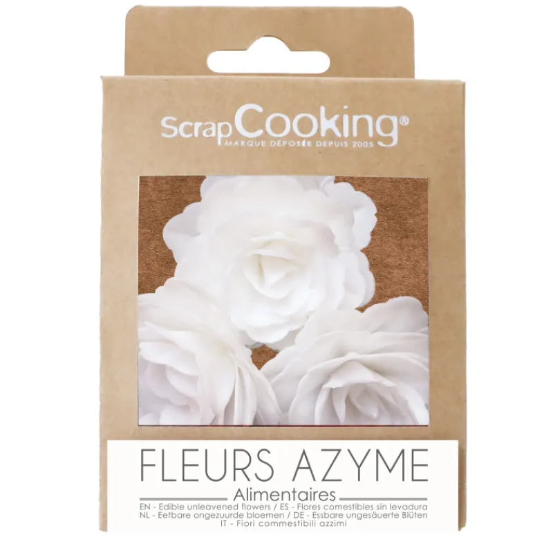 SCRAPCOOKING Décoration Comestible*Fleurs Azyme Roses Royales Blanches (x3)