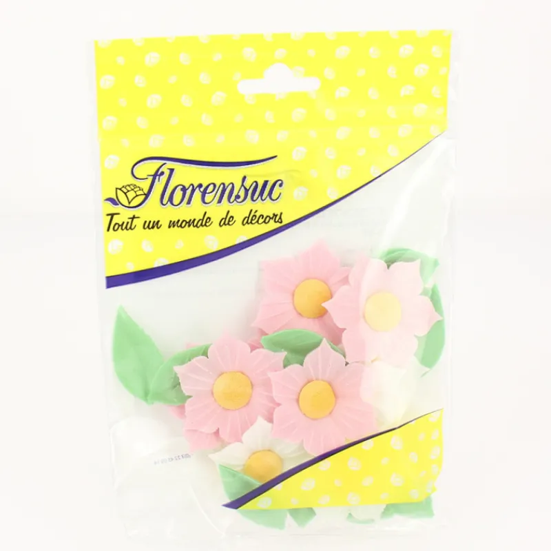 FLORENSUC Décoration Comestible*Fleurs de Narcisses roses et blanches x12 - en Azyme