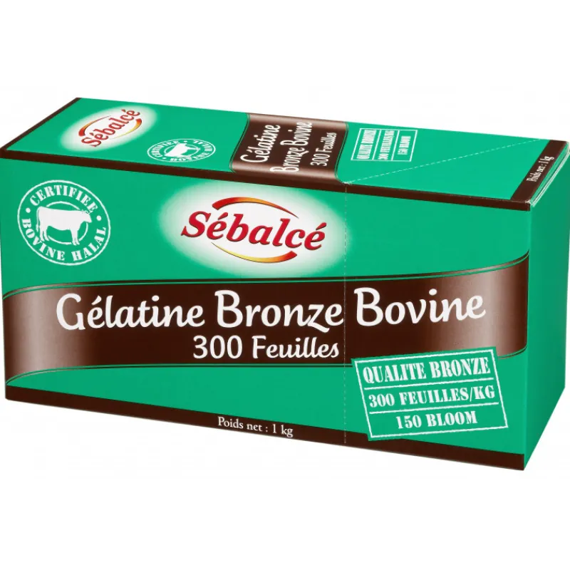 SEBALCE Additifs Alimentaires | Produits Pâtisserie*Gélatine en feuilles bronze bovine Halal x 300