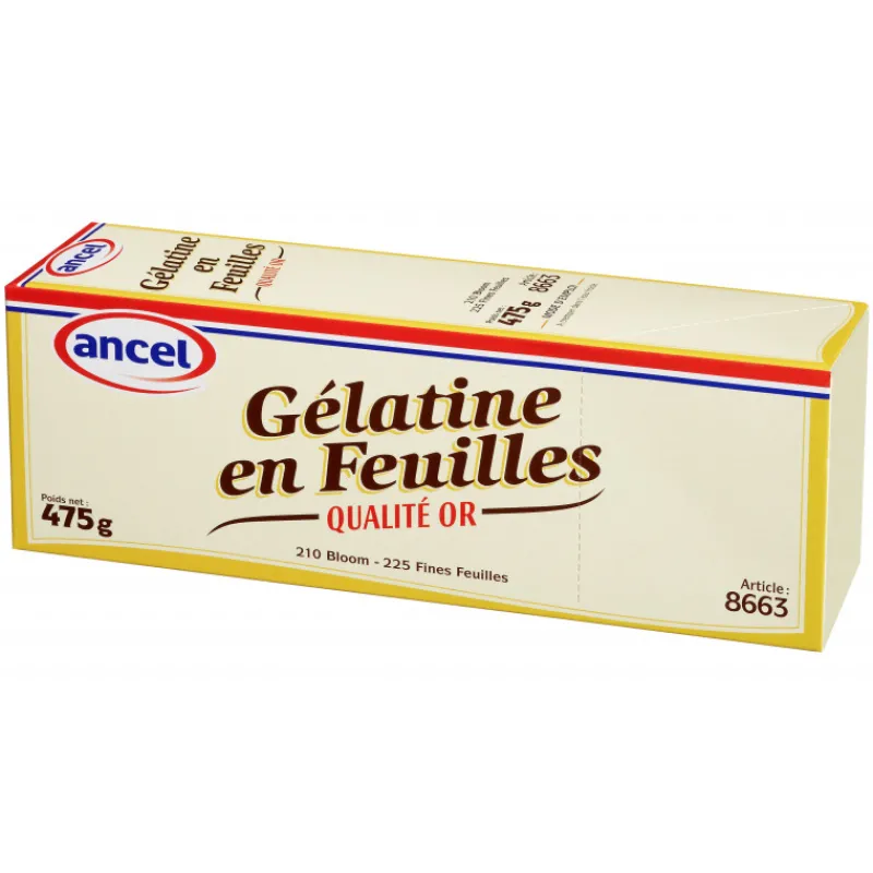 ANCEL Additifs Alimentaires | Produits Pâtisserie*Gélatine en feuilles qualité or 475 g (225 feuilles)