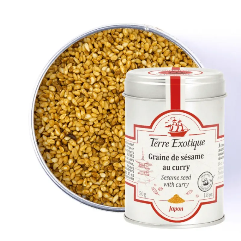 TERRE EXOTIQUE Épicerie Japonaise | Marinade, Mélange Epices*Graines de Sésame au Curry 50 g