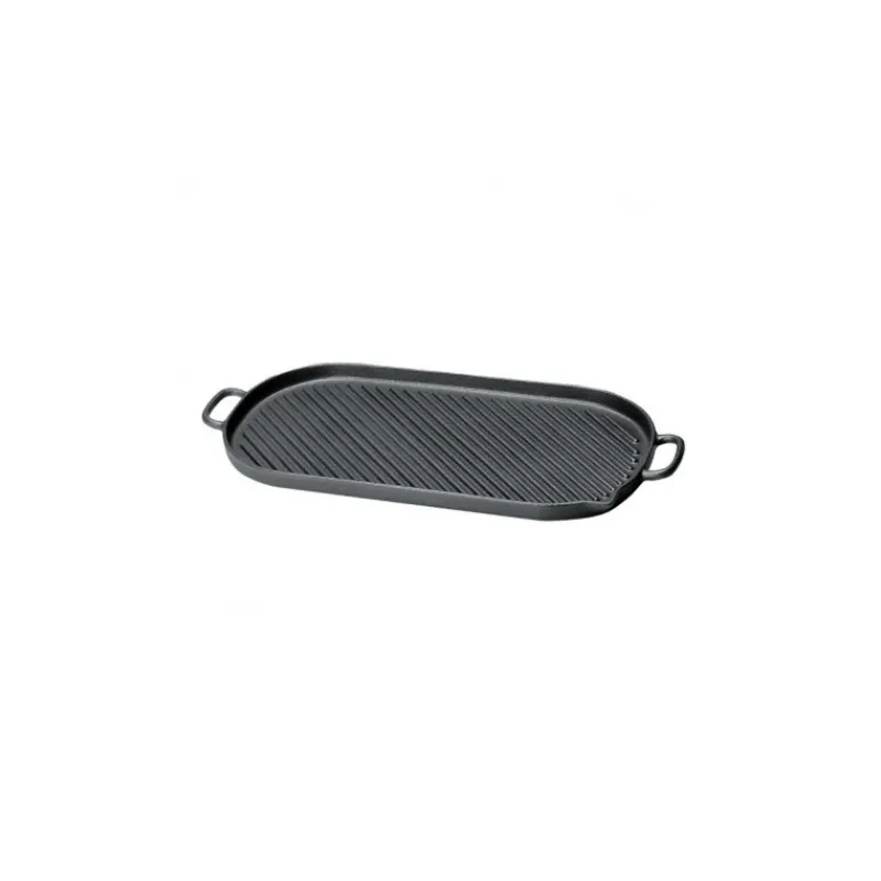 CHASSEUR Grills*Gril en Fonte ovale 44 x 20 cm Noir Mat