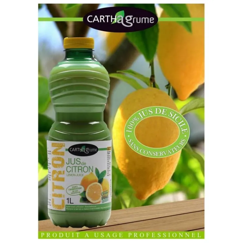 Cuisine Addict Jus, Sirops*Jus de Citron en Bouteille 1L Carth'Agrume