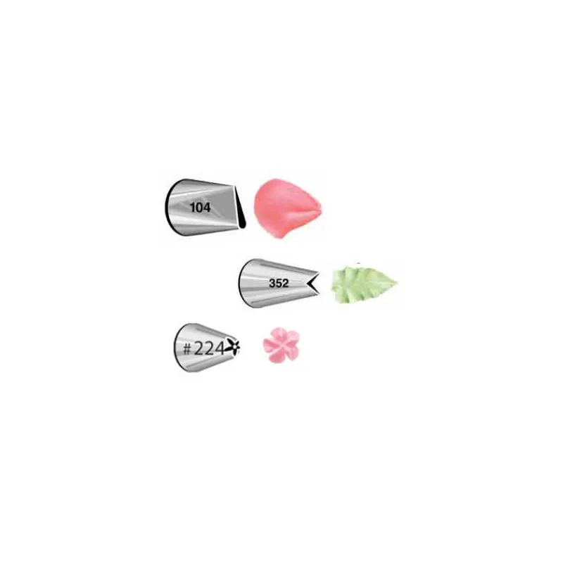 WILTON Douilles Pâtisserie*Kit 3 Douilles Pâtissières Fleurs (n°104-352-224)