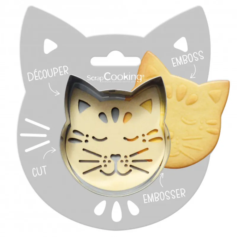 SCRAPCOOKING Emporte Pièce - Découpoir Pâtisserie*Kit Biscuit Chat 7,2 cm