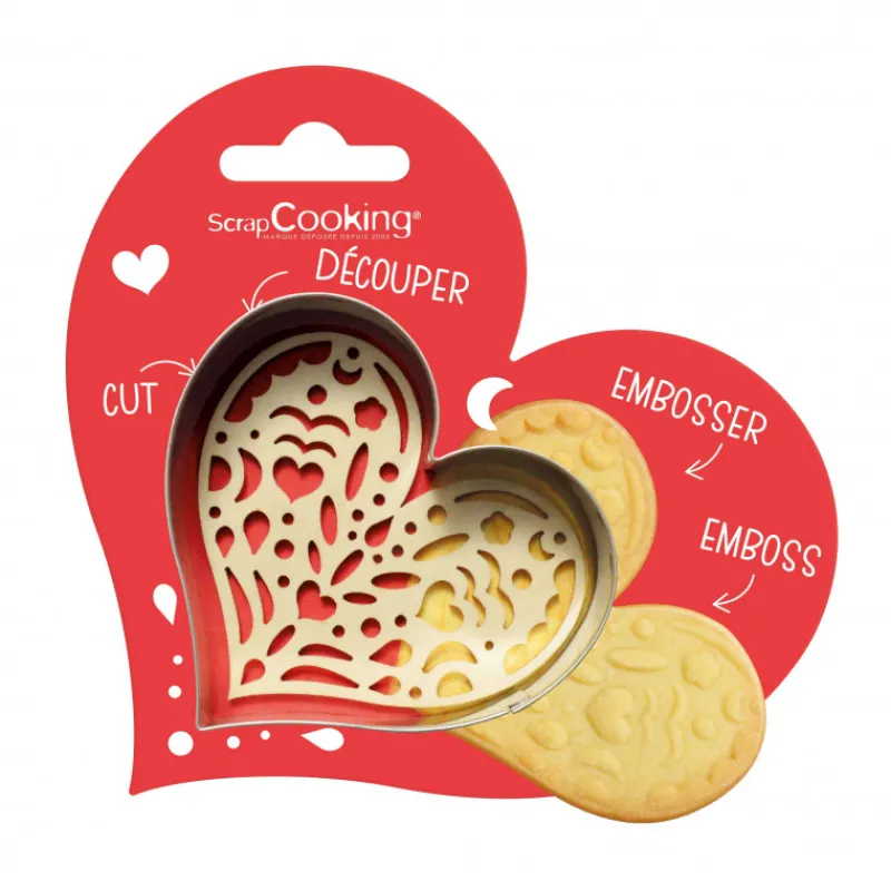 SCRAPCOOKING Emporte Pièce - Découpoir Pâtisserie*Kit Biscuit Cœur 7,6 cm