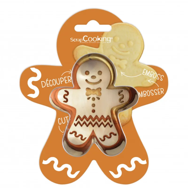 SCRAPCOOKING Emporte Pièce - Découpoir Pâtisserie*Kit Biscuit de Noël Bonhomme 8,7 cm