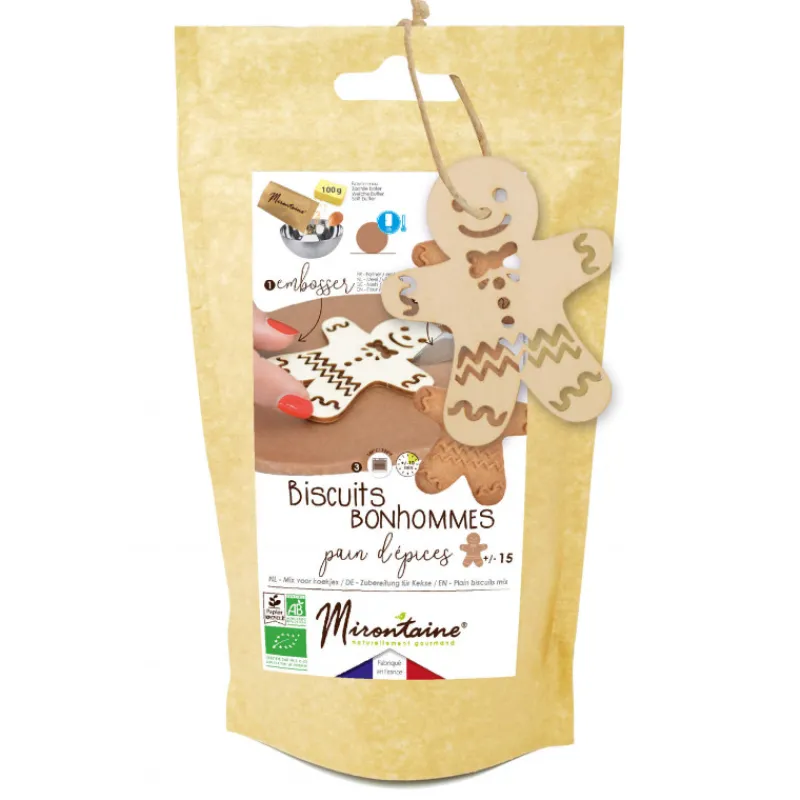 MIRONTAINE Produits Bio | Préparation Pâtisserie*Kit Biscuit de Noël Pain d'Épice Bio