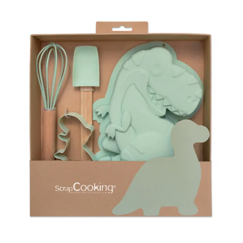 SCRAPCOOKING Fouets De Cuisine | Spatules*Kit Pâtisserie Enfants Dinosaure