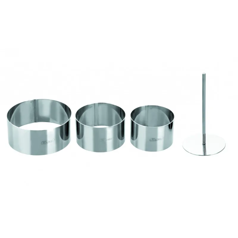 IBILI Cercle À Patisserie*Lot Cercle Inox avec Poussoir Ø 7 / 8 et 10 cm (x3)