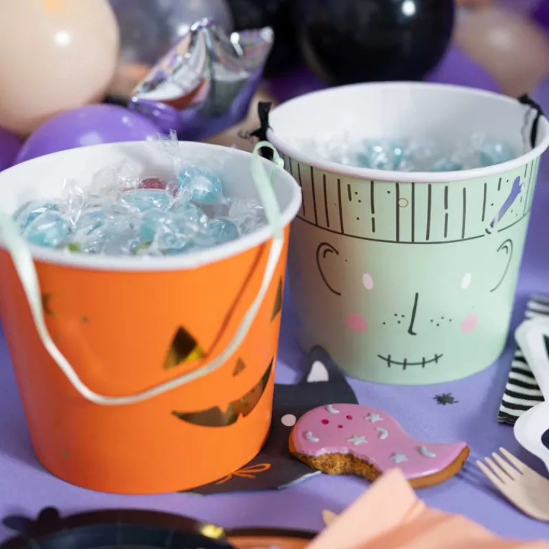 FUNCAKES Vaisselle | Emballage Alimentaire*Lot de Seaux à Friandises Halloween Partydeco (x2)