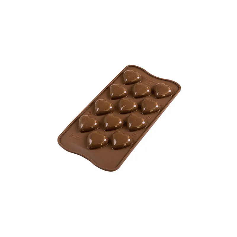 EASY CHOC Moules À Chocolat | Moule Silicone*Moule à Chocolat 12 Cœurs Bombés - Silicone Spécial Chocolat