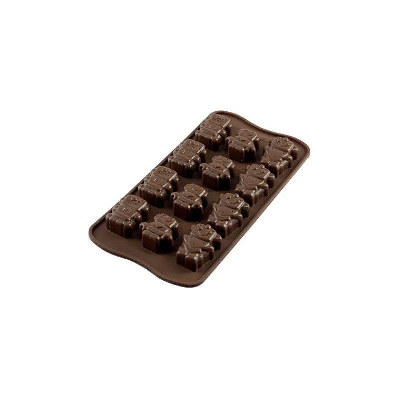 EASY CHOC Moules À Chocolat | Moule Silicone*Moule à Chocolat 12 Robots - Silicone Spécial Chocolat