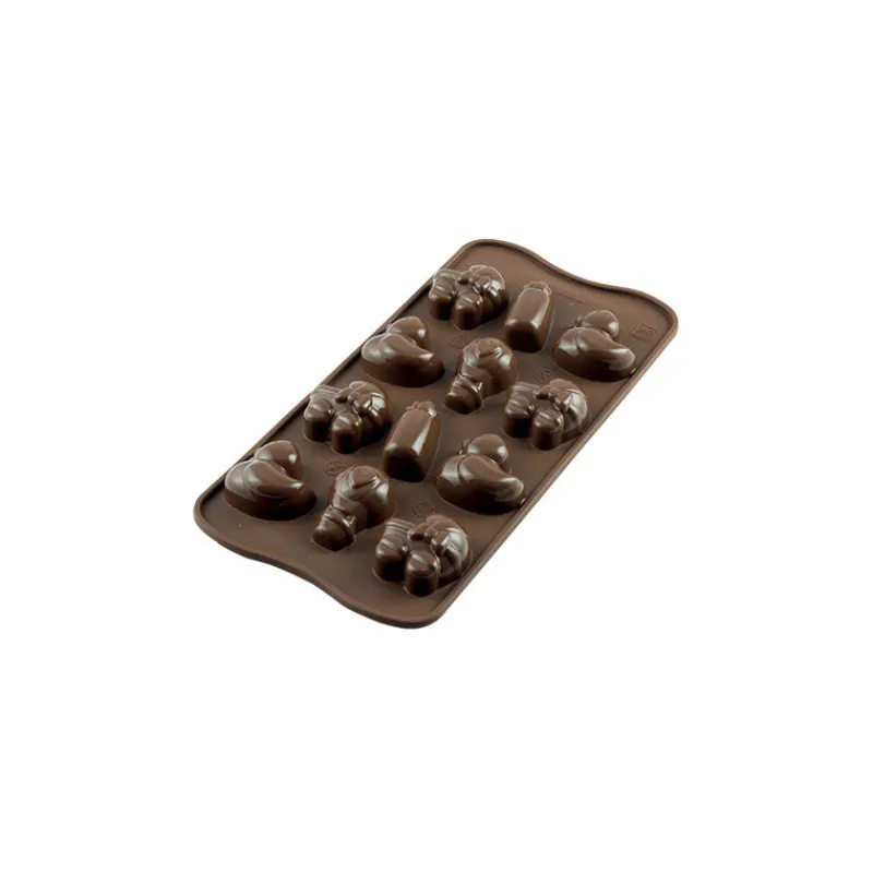 EASY CHOC Moules À Chocolat | Moule Silicone*Moule à Chocolat 12 Sujets Bébé - Silicone Spécial Chocolat